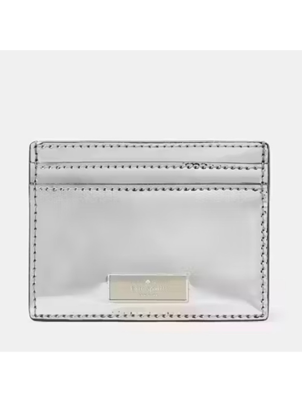 Kate Spade New York Bridget Mirror Metallic Small Slim Card Holder NWT